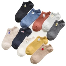 女性の靴下漫画の綿の靴下原宿女性かわいいユニセックス skatebord のヒップスターストッキング動物プリントカップルアンクルソックス(China)