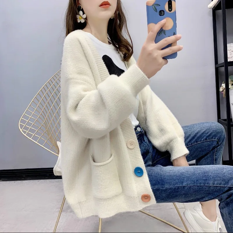 Cardigan Women Sweater 2019 Autumn Winter Thicken V-Neck Single Breasted Warm Clothes Pull Femme Hiver Casual Loose Cardigan
Cardigan Women Sweater 2019 Autumn Winter Thicken V-Neck Single Breasted Warm Clothes Pull Femme Hiver Casual Loose Cardigan
