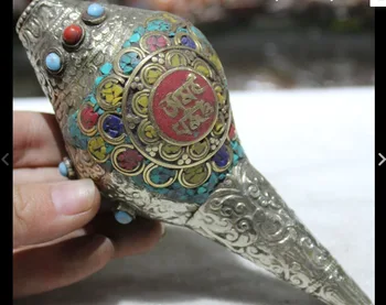 zhmui88002840805+++Chinese Silver Turquoise Coral Tibetan Word Conch Shell Trumpet Horn Statue
zhmui88002840805+++Chinese Silver Turquoise Coral Tibetan Word Conch Shell Trumpet Horn Statue