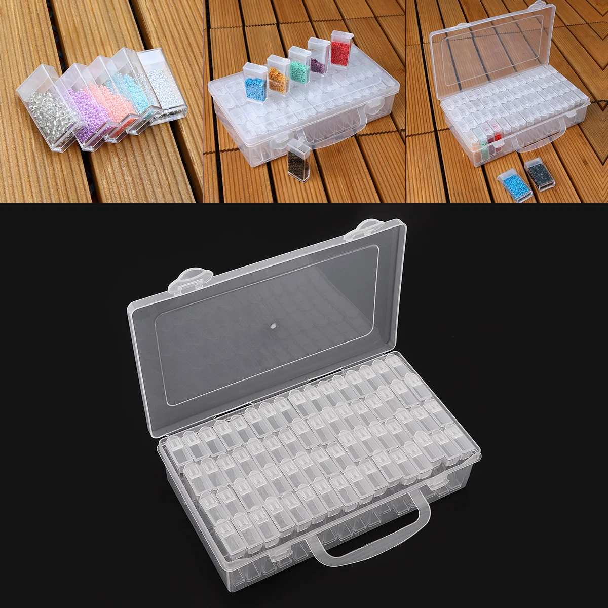 

64 Grid PP Detachable Transparent Multipurpose Independent Display Storage Box Fit for Jewelry / Rings / Rhinestone / Nail Art