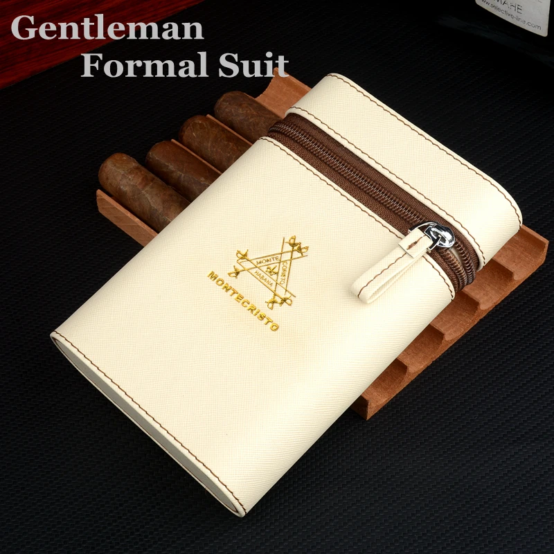 

Mini Cigar Humidor Leather Cigar Case Cedar Wood Lined Tobacco Tube Travel Cigar Holder Box Customer-made Smoking Aceessories