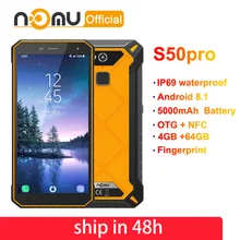 Nomu S50 פרו 2019 Smartphone אנדרואיד 8.1 IP69 IP68 עמיד למים עמיד הלם נייד טלפונים 5.72 "HD 8MP + 16MP NFC טביעת אצבע + פנים מזהה(China)