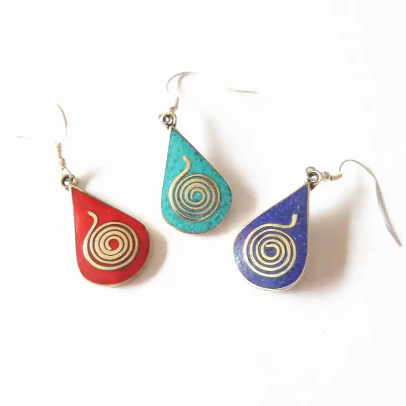 E140 Ethnic Vintage Earring Circle Whirlpool Charm Earrings Nepal Lovely Water Drop Ear ring
E140 Ethnic Vintage Earring Circle Whirlpool Charm Earrings Nepal Lovely Water Drop Ear ring