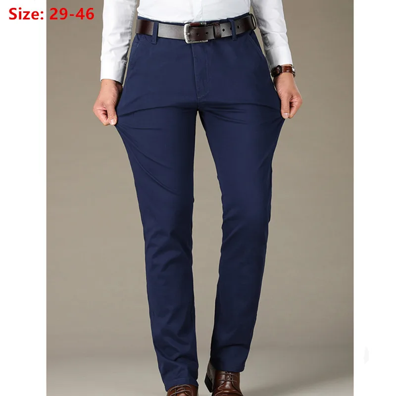 Casual Pants Men Straight Slim Fit Stretch Mens Office Elastic Man Cotton Khaki Black Big Plus Size 42 44 46 Formal Trousers
Casual Pants Men Straight Slim Fit Stretch Mens Office Elastic Man Cotton Khaki Black Big Plus Size 42 44 46 Formal Trousers