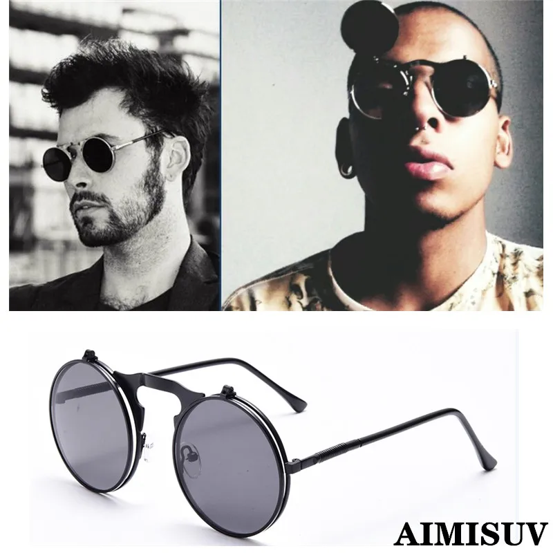 AIMISUV Steampunk Sunglasses men Round Metal Style Retro Flip Circular Double Metal Women's Sun Glasses UV Protection
AIMISUV Steampunk Sunglasses men Round Metal Style Retro Flip Circular Double Metal Women's Sun Glasses UV Protection