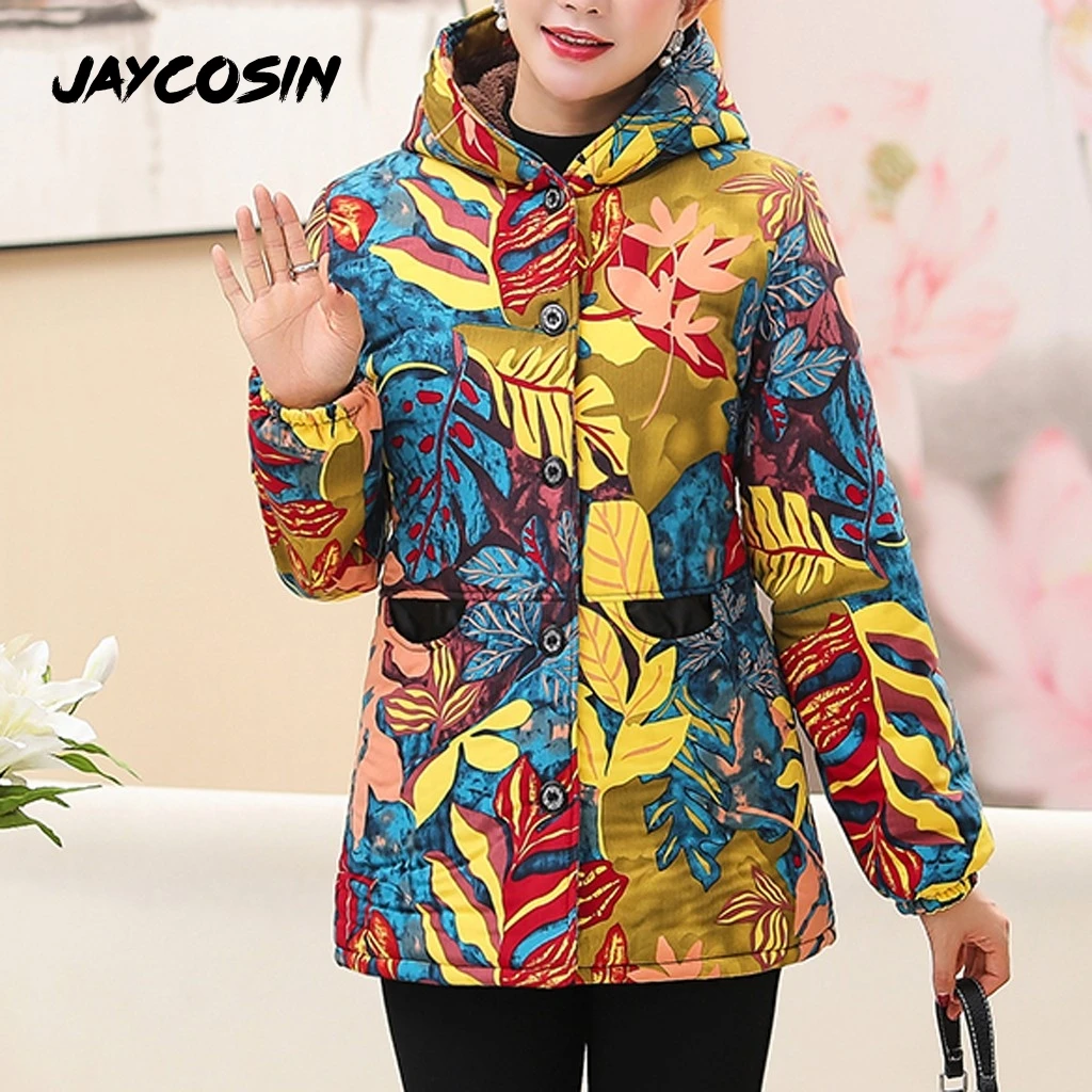 JAYCOSIN Women Hooded Winter Print Button Pocket Long Sleeve Long Mother Coat Large Size Coat Plus Velvet Mother Winter Coat
JAYCOSIN Women Hooded Winter Print Button Pocket Long Sleeve Long Mother Coat Large Size Coat Plus Velvet Mother Winter Coat