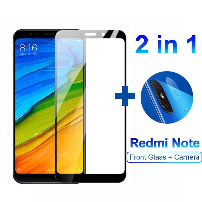 2 в 1 Защитное стекло для Xiaomi Redmi note 5 pro защита экрана закаленное объектив камеры