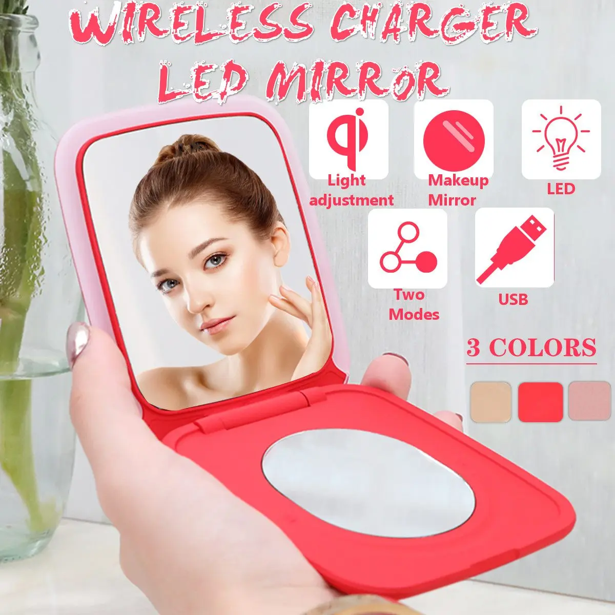 Portable LED Lighted Mini Circular Makeup Mirror Compact Travel Sensing Lighting Cosmetic Mirror Mobile Power
Portable LED Lighted Mini Circular Makeup Mirror Compact Travel Sensing Lighting Cosmetic Mirror Mobile Power