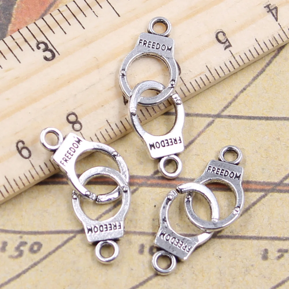 

20pcs Charms Handcuffs Freedom 30x10mm Tibetan Silver Color Pendants Crafts Making Findings Handmade Antique DIY Jewelry