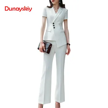 Summer Pants Suit For Women 2pcs OL Formal Business Slim Short Sleeve Blazer And Trousers Office Ladies Plus Size Work Wear 
Summer Pants Suit For Women 2pcs OL Formal Business Slim Short Sleeve Blazer And Trousers Office Ladies Plus Size Work Wear