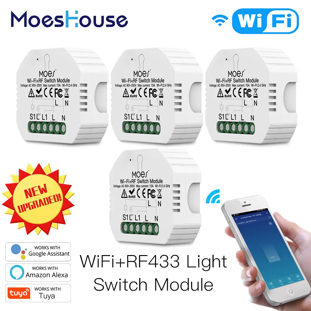MiNi Wifi Smart Light Switch Diy Breaker Module Smart Life Tuya APP Remote Control,Works with Alexa Echo Google Home 1 2 Way
MiNi Wifi Smart Light Switch Diy Breaker Module Smart Life Tuya APP Remote Control,Works with Alexa Echo Google Home 1 2 Way