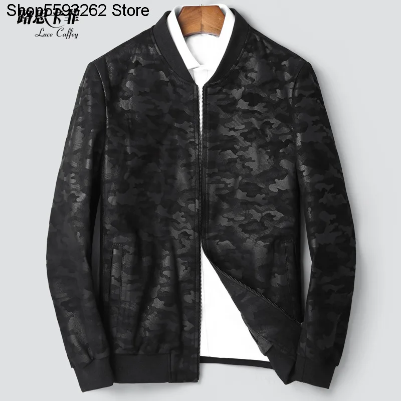 Haining Leather Coat Men's Slim Fit Embossing Camouflage Sheep Leather Jacket Male Locomotive Baseball Service Tide
Haining Leather Coat Men's Slim Fit Embossing Camouflage Sheep Leather Jacket Male Locomotive Baseball Service Tide