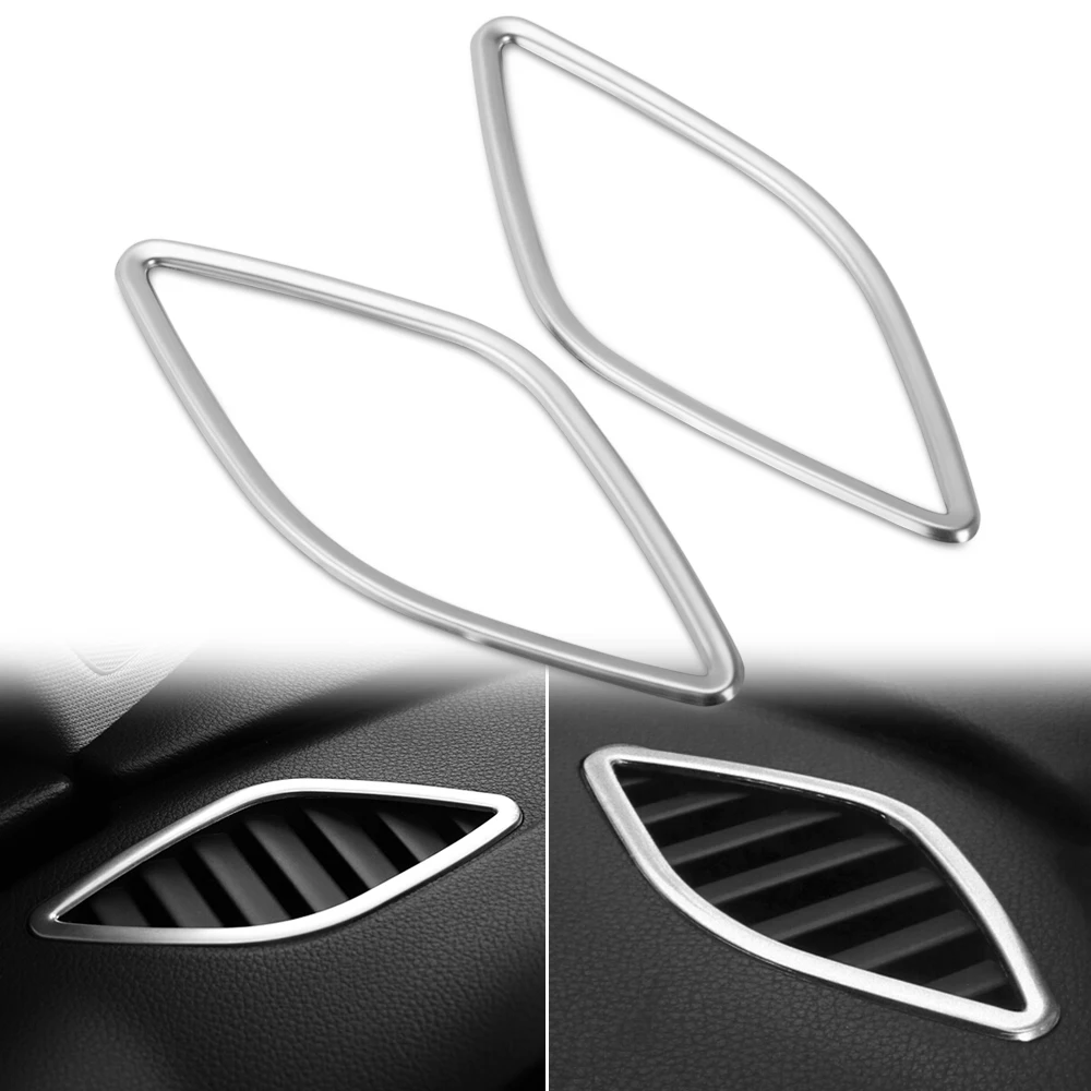 Car styling Stainless steel air conditioning holes frame cover trim interior accessories outlet strip 3D sticker for Audi A3 | Автомобили