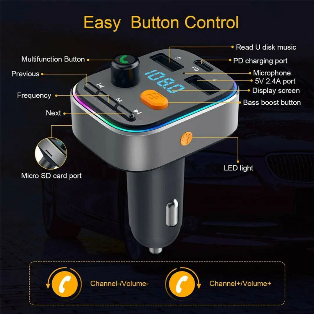 FM Transmitter Car Kit MP3 Modulator Player Handsfree Wireless Car MP3 Player USB Car bluetooth 5.0 Wireless FM Transmitter
FM Transmitter Car Kit MP3 Modulator Player Handsfree Wireless Car MP3 Player USB Car bluetooth 5.0 Wireless FM Transmitter