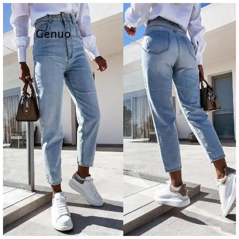 Светильник-голубые цветные летние женские брюки, повседневные женские джинсы Pontalon, темпераментные прямые женские джинсы с высокой талией 
Светильник-голубые цветные летние женские брюки, повседневные женские джинсы Pontalon, темпераментные прямые женские джинсы с высокой талией