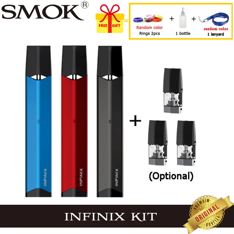 Original Smok Infinix Kit 250mAh Battery 2ml Pods Cartridge Atomizer Mini Electronic Cigarette Vaporizer Vape Pen VS Infinix 2
Original Smok Infinix Kit 250mAh Battery 2ml Pods Cartridge Atomizer Mini Electronic Cigarette Vaporizer Vape Pen VS Infinix 2