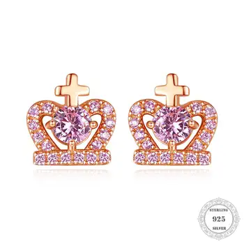 New 925 Sterling Silver Ear Nail Pink Pave Zircon Plated 18 K Exquisite Earrings for Women Gift 
New 925 Sterling Silver Ear Nail Pink Pave Zircon Plated 18 K Exquisite Earrings for Women Gift