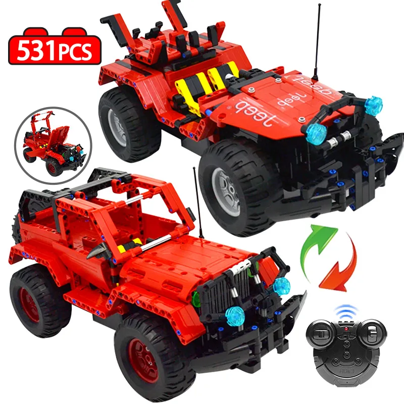 2 in 1 531pcs RC Jeep Wrangler Model Building Blocks legoingly Technic Remote Control Cross Country Racing Car Bricks Kids Toys
2 in 1 531pcs RC Jeep Wrangler Model Building Blocks legoingly Technic Remote Control Cross Country Racing Car Bricks Kids Toys