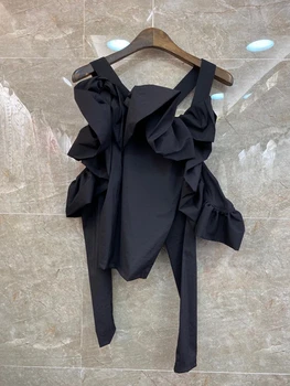 2020 Spring and Summer New Women's Irregular Lotus Leaf Mosaic Decoration Solid Wild Strappy Top with 404
2020 Spring and Summer New Women's Irregular Lotus Leaf Mosaic Decoration Solid Wild Strappy Top with 404