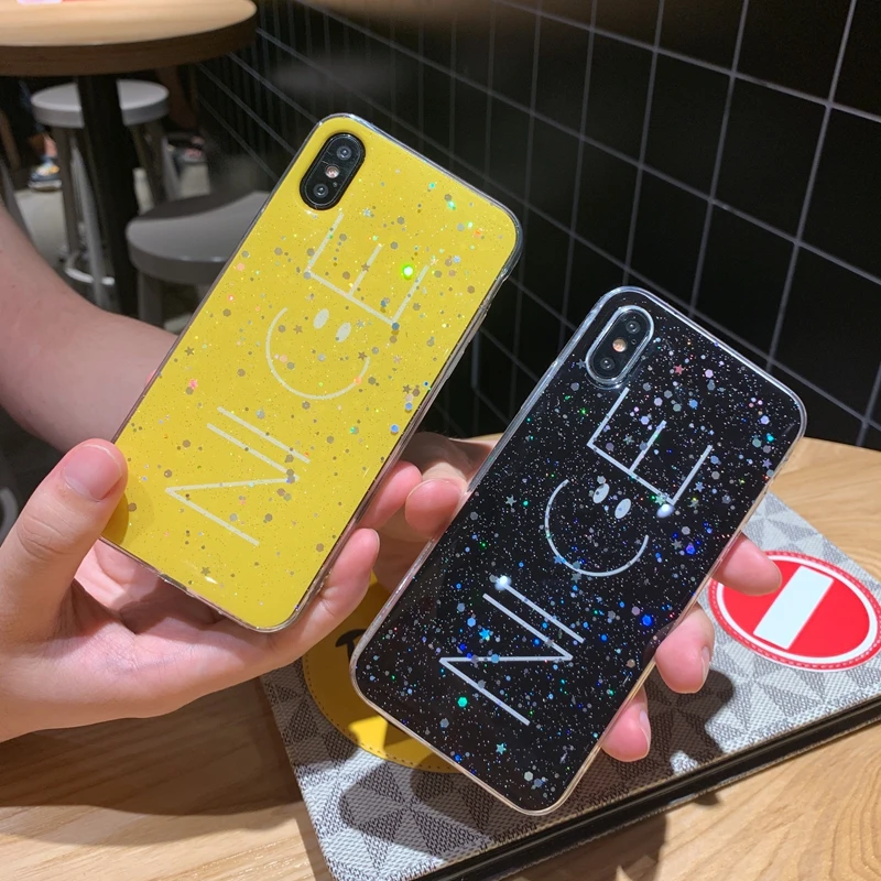 For iPhone 6 6s 7 8 Plus 10 X XS XR Max Bling Glitter Cute NICE Smile Painted Sparkle Sequins Soft Clear Silicone TPU Case Cover
For iPhone 6 6s 7 8 Plus 10 X XS XR Max Bling Glitter Cute NICE Smile Painted Sparkle Sequins Soft Clear Silicone TPU Case Cover