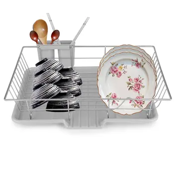 Metal Dish Storage Rack Drainer Kitchen Utensils Tableware Holder Drying Tray with a removable chopsticks rack free installation
Metal Dish Storage Rack Drainer Kitchen Utensils Tableware Holder Drying Tray with a removable chopsticks rack free installation