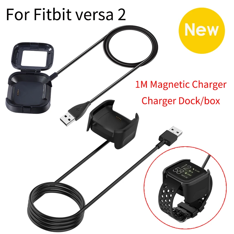 Магнитное зарядное устройство 1 м для смарт-браслета Fitbit versa 2 USB-кабель зарядки
