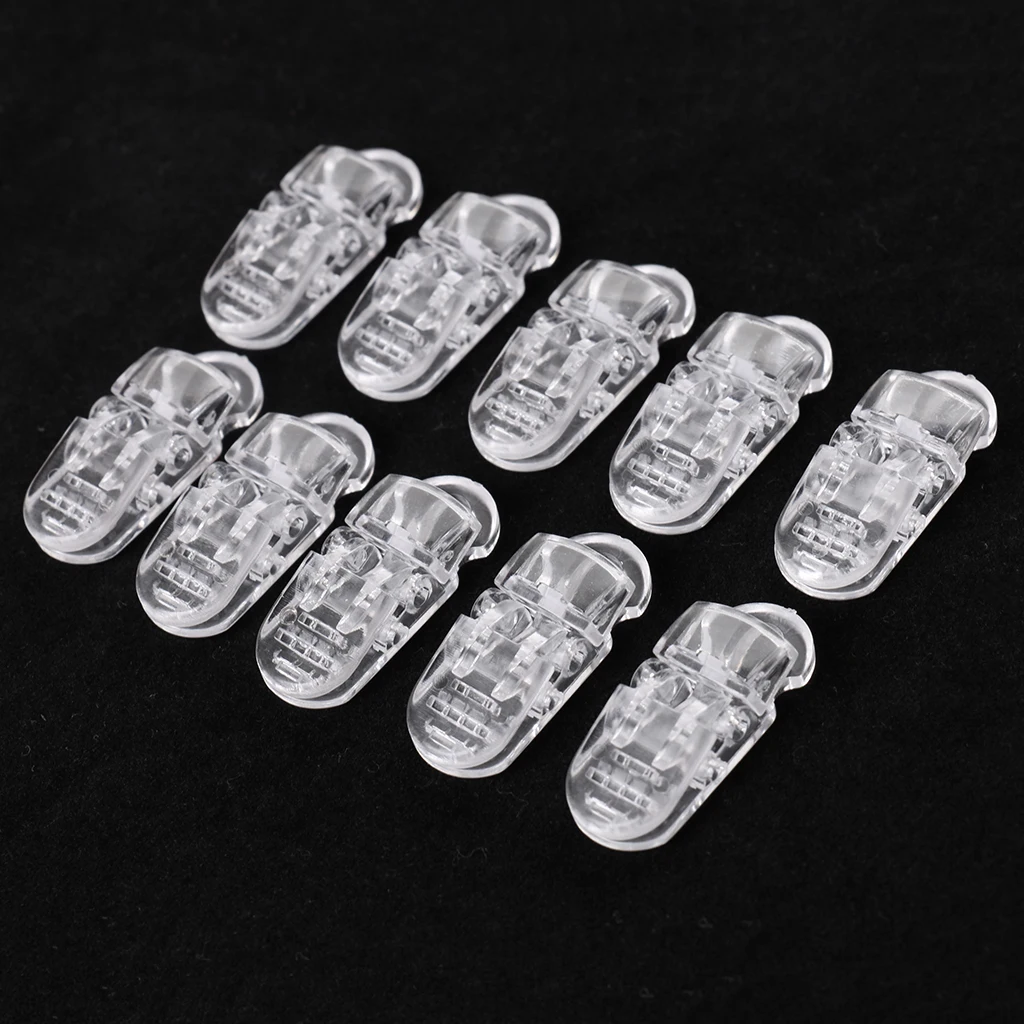 Pack of 10 Clear Baby Pacifier T Shape Clips for Soother/Dummy/Bib/Suspender/Paci/Toy Holder with Gripping Teeth Pack of 10 Clear Baby Pacifier T Shape Clips for Soother/Dummy/Bib/Suspender/Paci/Toy Holder with Gripping Teeth