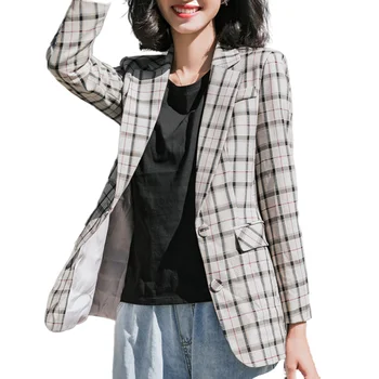 Plaid Suit Jacket Korean-Style 2020 Spring New Temperament Fashion Casual Full Sleeve Vintage British Style Blazer for Women
Plaid Suit Jacket Korean-Style 2020 Spring New Temperament Fashion Casual Full Sleeve Vintage British Style Blazer for Women