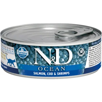 FARMINA FARMINA CAT N & D OCEAN SALMON, COD & SHRIMPS bezzernovye adult cats with salmon, cod and shrimp 80 c
FARMINA FARMINA CAT N & D OCEAN SALMON, COD & SHRIMPS bezzernovye adult cats with salmon, cod and shrimp 80 c