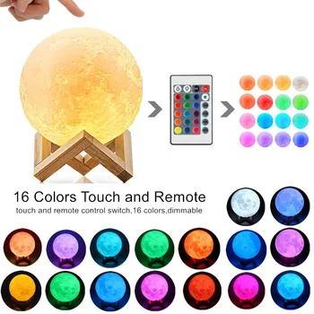 Moon Night Lamp 3D Print Chritmas Decoration Lights 16 Colors Children Night Light With Remote Control Kids Gift Lunar Lampara
Moon Night Lamp 3D Print Chritmas Decoration Lights 16 Colors Children Night Light With Remote Control Kids Gift Lunar Lampara