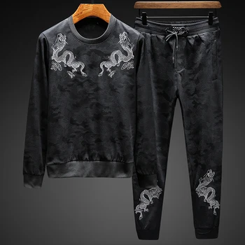 New Mens Sets (sweatshirt+pant) Luxury Embroidery Round Collar Sweatshirt Men Plus Size 6xl Elastic Waist Black Male Trousers
New Mens Sets (sweatshirt+pant) Luxury Embroidery Round Collar Sweatshirt Men Plus Size 6xl Elastic Waist Black Male Trousers