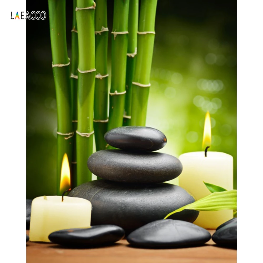 Laeacco Cobblestone Bamboo Spring Still life Personalized No Framed Custom Photo Home Decoration Oil Painting Canvas Picture | Дом и сад
