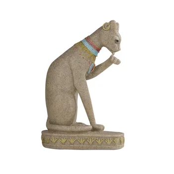 Egyptian God Cat Bastet Resin Imitation of sandstone Statue Creative Home Mediterranean Style Decoration X3963 
Egyptian God Cat Bastet Resin Imitation of sandstone Statue Creative Home Mediterranean Style Decoration X3963