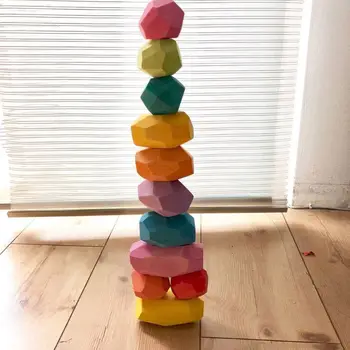 16 Pcs Children Wooden Colored Stone Stacking Game Building Block Kids Creative Educational Toys
16 Pcs Children Wooden Colored Stone Stacking Game Building Block Kids Creative Educational Toys