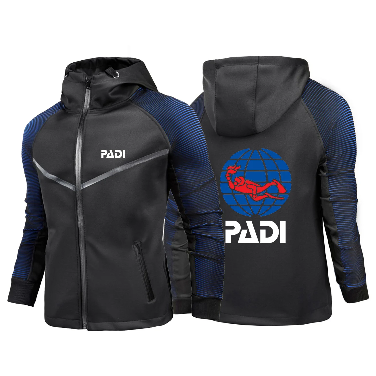 

2021 New Men Scuba driver Padi Comfortable Jackets Print Sweatshirts Man's Cotton Hip Hop Customize Racing suits Zip Coats Hoodi