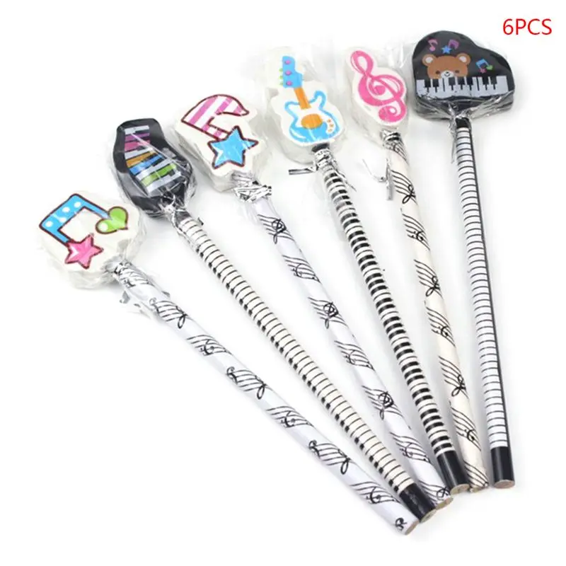 6pcs Musical Note Pencil 2B Standard Round Pencils Piano Notes Eraser Writing Drawing Tool Stationery School Student Gift
6pcs Musical Note Pencil 2B Standard Round Pencils Piano Notes Eraser Writing Drawing Tool Stationery School Student Gift