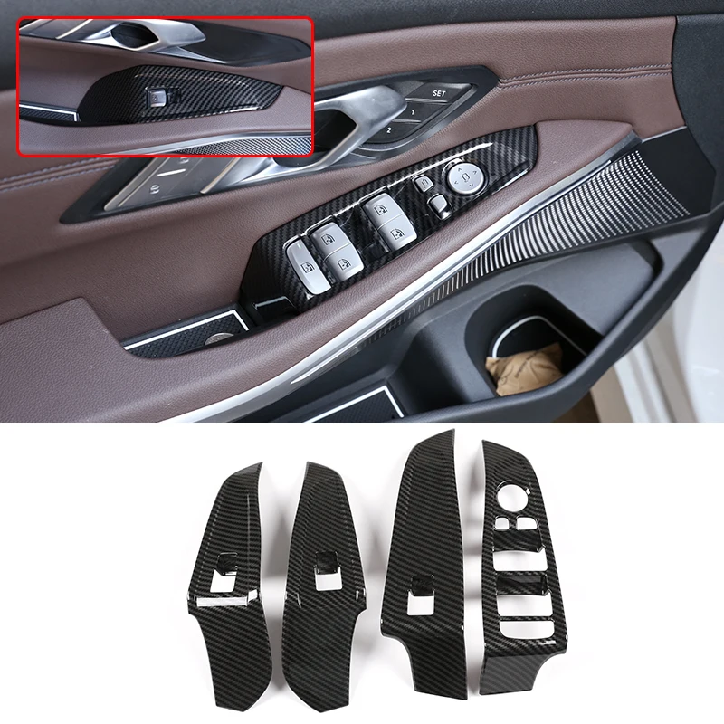 4 Pcs ABS Carbon Fiber Car Window Lift Button Frame Trim For BMW 3 Series G20 325li 2020 Car Accessories
4 Pcs ABS Carbon Fiber Car Window Lift Button Frame Trim For BMW 3 Series G20 325li 2020 Car Accessories