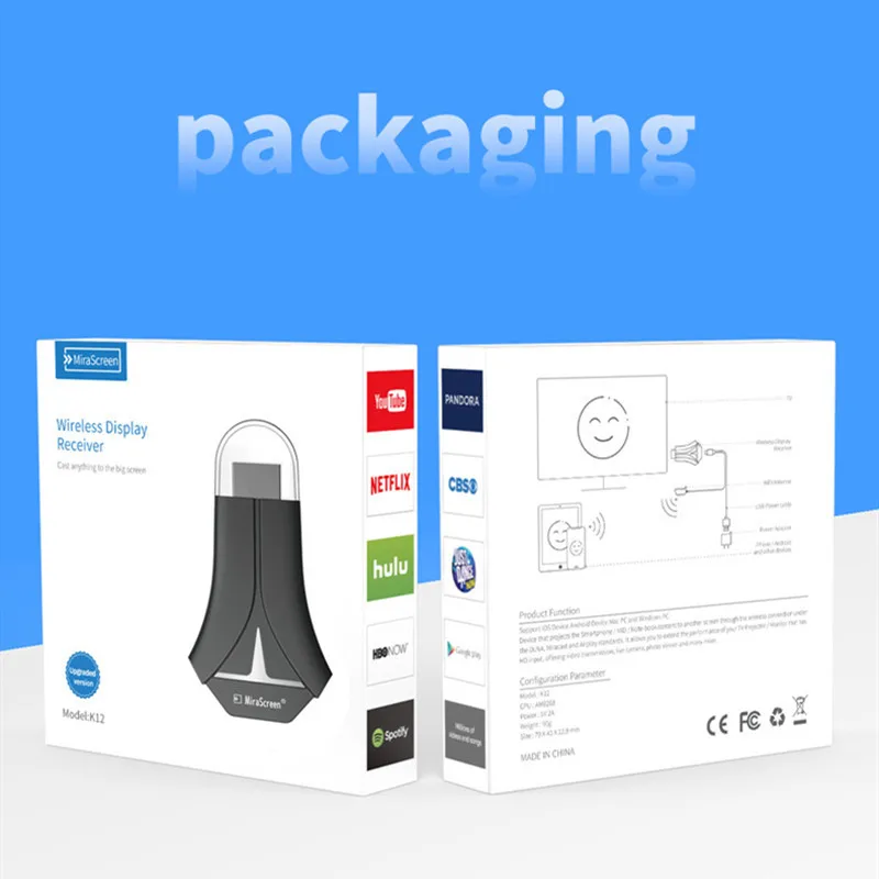 Mirascreen K12 TV Stick Adapter Stream Wifi Display Receiver Mirror Share Screen HDMI Dongle Wireless Airmirror AirPlayMiraCast Product informationFeatures: Let the children watch the big screen, the mother is more assured. Mobile…