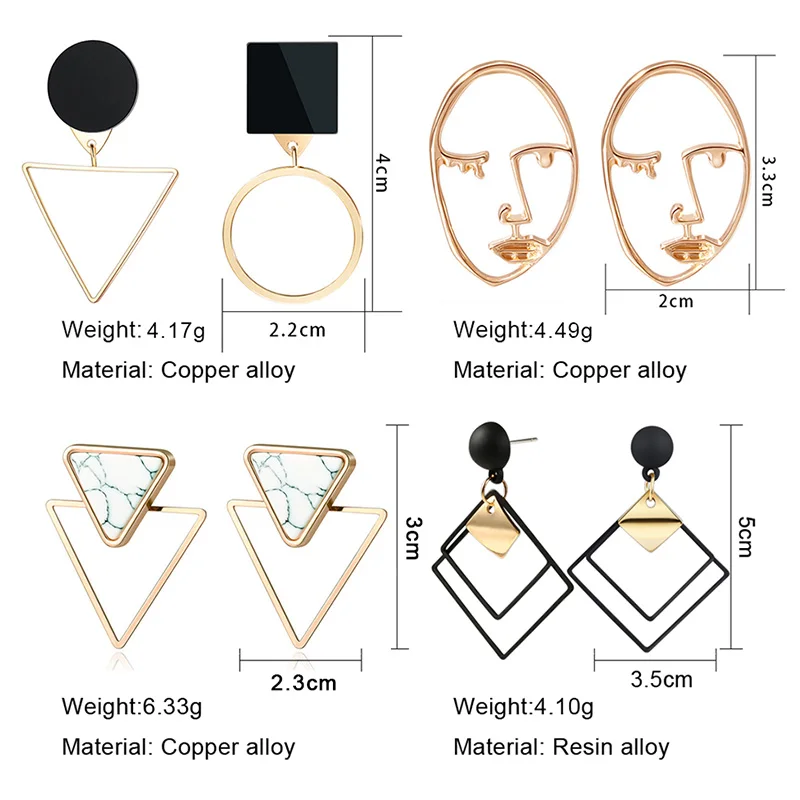 X & P новые модные круглые Висячие корейские серьги для женщин геометрические