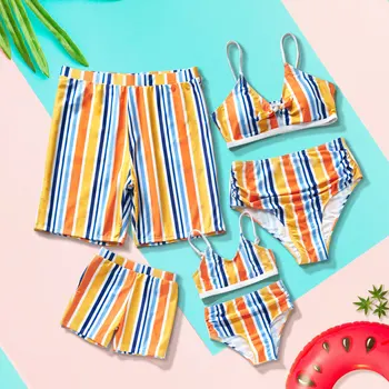 Family Look Bikini Family Matching Swimsuits Mother Daughter Stripe Bathing Suit Father Son Shorts Mommy And Me Clothes Swimwear 
Family Look Bikini Family Matching Swimsuits Mother Daughter Stripe Bathing Suit Father Son Shorts Mommy And Me Clothes Swimwear