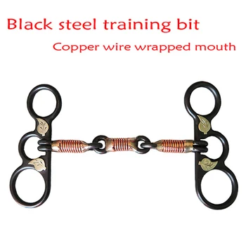 Stainless Steel Horse Bit Horse Mouth Riding Racing Equipment Copper Wire Wrapped Mouth Bit Equestrian Decoration Accessory 
Stainless Steel Horse Bit Horse Mouth Riding Racing Equipment Copper Wire Wrapped Mouth Bit Equestrian Decoration Accessory