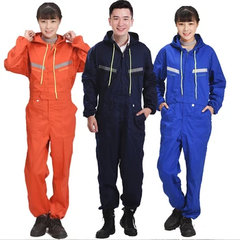 Men Women Coveralls Long Sleeve Hooded Reflective strip Overalls Auto Repair Engineering Spray Paint Workwear Working Uniforms 
Men Women Coveralls Long Sleeve Hooded Reflective strip Overalls Auto Repair Engineering Spray Paint Workwear Working Uniforms