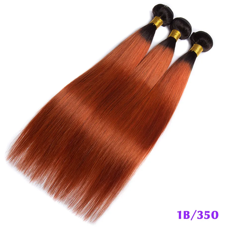  Ombre Bundles with Frontal Colored 1B 350 Golden Blonde Peruvian Straight Remy Human Hair 4 3 Bundle With Closure 10-26"
