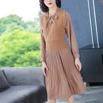 Two Piece Sweater Suits 2020 Spring Summer Ladies Geometric Patterns Knitted Pullovers+Bow Tie Elegant Long sleeve Dress Sets
Two Piece Sweater Suits 2020 Spring Summer Ladies Geometric Patterns Knitted Pullovers+Bow Tie Elegant Long sleeve Dress Sets