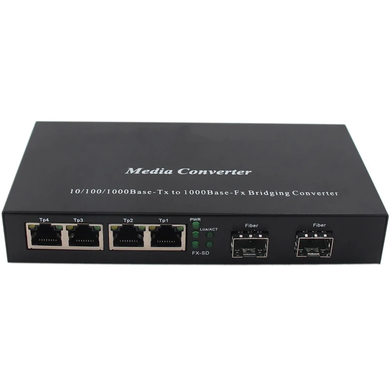 Media Converter Unmanaged Gigabit Ethernet Switch 4Ports 10/100/1000UTP +2SFP Open Slot,4E2G Without SFPTransceiver fibra Optica
Media Converter Unmanaged Gigabit Ethernet Switch 4Ports 10/100/1000UTP +2SFP Open Slot,4E2G Without SFPTransceiver fibra Optica