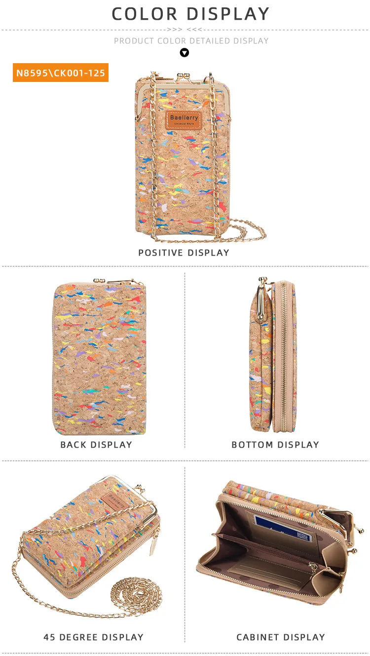 cork kiss lock crossbody phone wallet