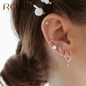 ROXI Korean Jewellery Simple Geometric Earring 925 Sterling Silver CZ Triangle Pendant Stud Earrings for Women Huggie Jewelry
ROXI Korean Jewellery Simple Geometric Earring 925 Sterling Silver CZ Triangle Pendant Stud Earrings for Women Huggie Jewelry