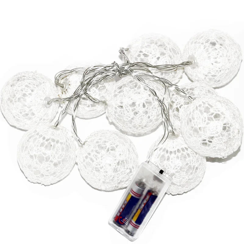 Top-White 10Led String Light Round Lace Cloth Ball Light 1.5M Battery-Powered String Lights Decorative Lights
Top-White 10Led String Light Round Lace Cloth Ball Light 1.5M Battery-Powered String Lights Decorative Lights