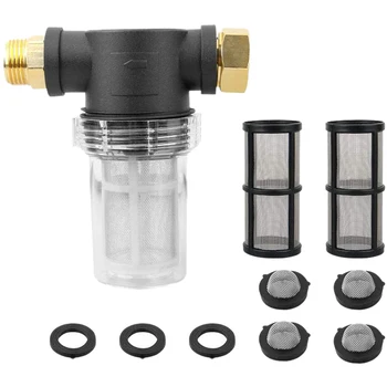 Garden Hose Inlet Filter for High Pressure Washer Sediment Filter Attachment with Extra 2 Pcs 100 Mesh Filter
Garden Hose Inlet Filter for High Pressure Washer Sediment Filter Attachment with Extra 2 Pcs 100 Mesh Filter