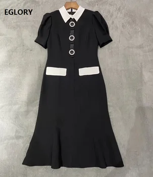 Top Quality New 2020 Summer Business Inspired Women Dress Turn-down Collar Ring Beading Deco Short Sleeve Midi Mermaid Dress XL
Top Quality New 2020 Summer Business Inspired Women Dress Turn-down Collar Ring Beading Deco Short Sleeve Midi Mermaid Dress XL